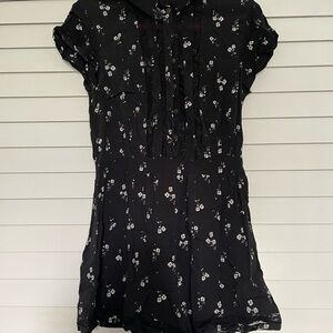 Cooperative Black Floral Short Sleeve Romper